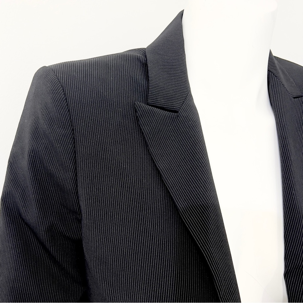 Express Design Studio Blazer One-Button Black Pin… - image 2